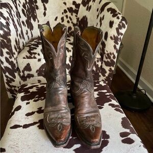 Lucchese Brown Leather Heeled Boots
